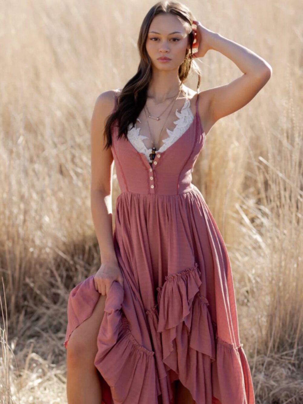 Joyfolie Everlie Dress in Clay